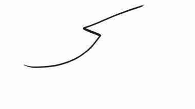 Bir kara ok dinamik bir şekilde beyaz arka planda büyümeyi ve yönünü vurgulayan, eskiz benzeri bir animasyon oluşturur.