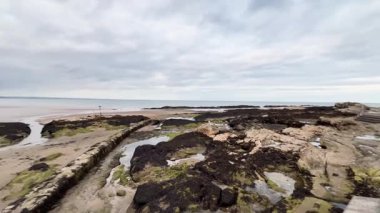 Uzak kumsallı Rocky kıyı şeridi