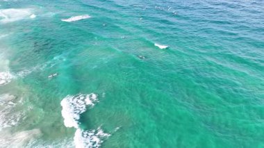 Cankurtaranlar okyanus dalgalarında kurtarma teknikleri uyguluyorlar.