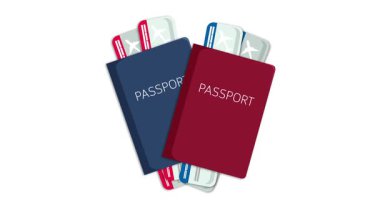 Pasaportlar ve biletler arka planı değişen animasyonlar