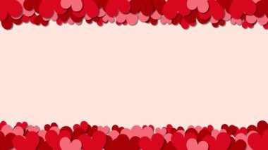 Aşkı sembolize eden, coşkulu arka planlar üzerinde kalpler taşar.