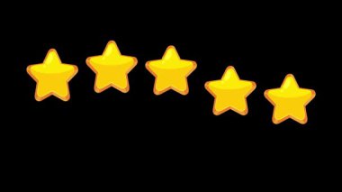 Siyah bir zemin üzerinde hareket eden sarı yıldızların animasyon dizisi, ritmik ve çekici bir görsel etki yaratır.