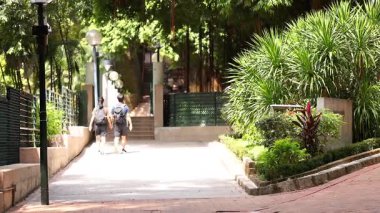 Yeşillik bir parkta birkaç gezinti.