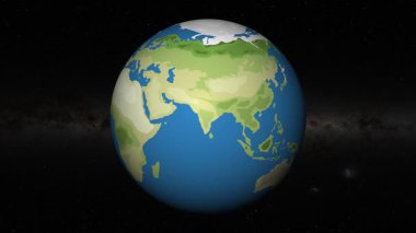 Mumbai, Hindistan 'a yaklaşan bir küre animasyonu