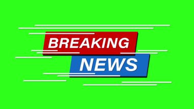 Canlı yeşil arka planda kırmızı ve mavi elementlere sahip cesur metin animasyonu, aciliyet ve aciliyeti vurguluyor