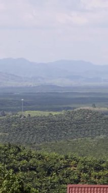 Berrak gökyüzünün altında yemyeşil ve kireçtaşı oluşumlarıyla doğal gün ışığında yakalanmış huzurlu bir manzara.