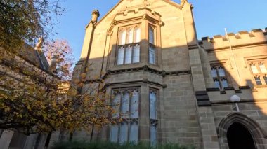 Üniversite binasının güneşli yüzü