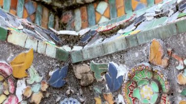 Bangkok 'taki süslü tapınak mozaiklerinin yakın çekimi