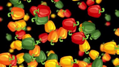 Hayat dolu biberler arka planda dalgalanır