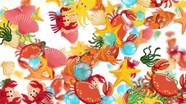 Canlı deniz canlıları dinamik hareket halinde