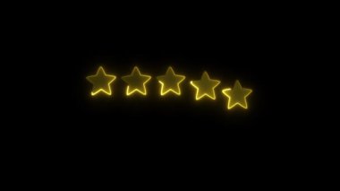 Sarı neon yıldızlar, siyah arkaplana karşı pürüzsüz, akışkan bir dizi halinde hareket ederek büyüleyici bir görsel etki yaratırlar.