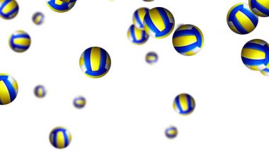Voleybol topları değişen arkaplan renkleriyle düşüyor