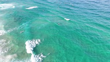 Cankurtaranlar okyanus dalgalarında kurtarma teknikleri uyguluyorlar.