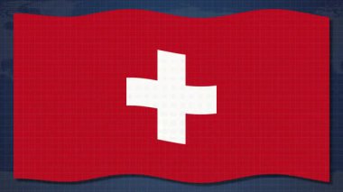 İsviçre bayrağının dinamik şamdan grafiklerine geçişi, canlı renklerle ekonomik dalgalanmaları ve pürüzsüz geçişleri sembolize ediyor