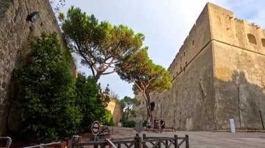 Napoli, İtalya 'da ağaçlı antik bir yapı