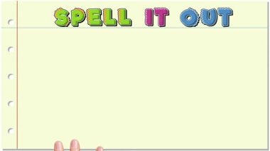 Açık arkaplan üzerinde renkli metin ve dinamik harf düzeniyle yazımı gösteren eğitici bir animasyon