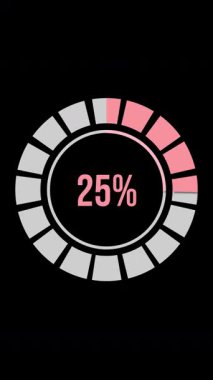 Pürüzsüz geçiş ve canlı renklerle dairesel ilerleme çubuğu animasyonu, sekiz saniyede tam tamamlanıyor