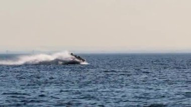 Okyanus sularında jet ski süren kişi