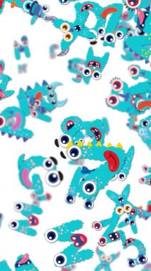 Renkli kabarık harflerle anlamlı yüzler neşeli bir arka plana doğru yuvarlanarak canlı ve dinamik bir görsel deneyim yaratıyor.