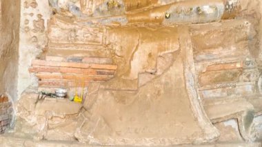 Tayland 'ın tarihi tapınağı Ayutthaya' daki Buda heykeli