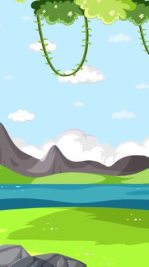 İki karikatür dinozoru canlı bir araziyi keşfeder, ahşap bir işaretle karşılaşırlar. Parlak renkler ve neşeli animasyonlar neşeli bir hava yaratır.