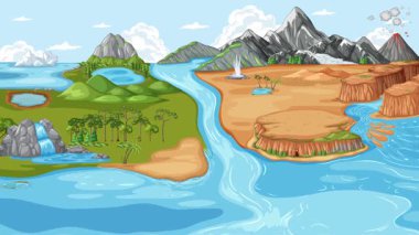 Bir nehirde delta oluşumunun tasviri