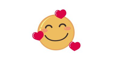 Çeşitli arka planlarda kalpleri olan animasyon ifadeleri