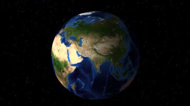 Gradual zoom-in on Earth from space to France