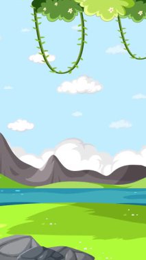 Dinosaurs and number six animate in a vibrant prehistoric setting with lush greenery and clear skies