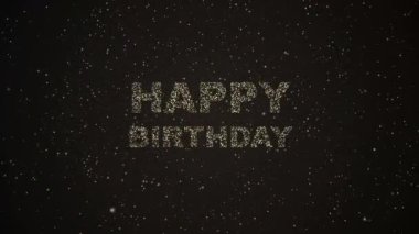 Havai fişekler parlak mektuplarla 