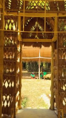 Tayland 'da pilavlı bambu evi.