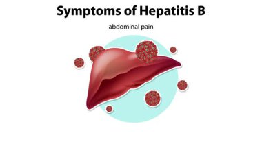Illustrates symptoms of Hepatitis B over time