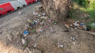 Bir ağaç ve su yakınında ilerlemiş kirlilik