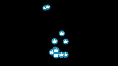 Yeşil ve siyah arkaplanda yükselen mavi başparmak simgeleri