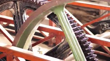 Dönen değirmen tekerleği mekanizmasına yakın çekim