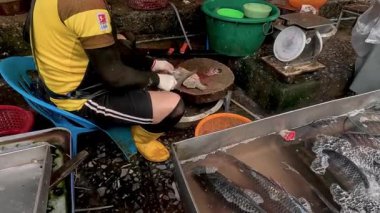 Satıcı pulları, bağırsaklar ve torbalar müşteriler için.