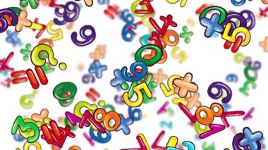 Hareketli sayılar ve semboller dinamik bir şekilde düşüyor