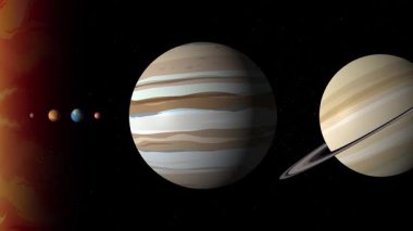 Güneş sistemi görünümünden Mars 'a yakınlaştırılıyor