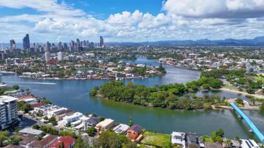 Perth, Batı Avustralya 'daki Güney Perth banliyösünün havadan görünüşü