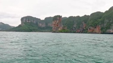 Bereketli yeşilliği olan okyanus ve ada manzarası