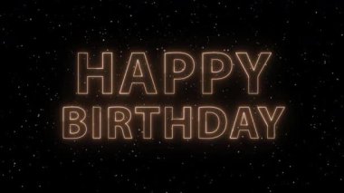 Neon metin animasyonu doğum günü kutlaması
