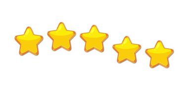 Animasyon yıldızları beyaz bir arkaplan üzerinde bir dalga deseni oluşturarak neşeli ve ritmik bir görsel deneyim yaratırlar.