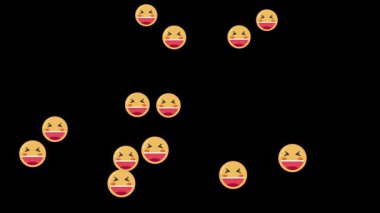 Gülen yüz ifadeleri ekranda belirir ve hareket eder