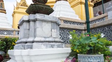 Bangkok 'taki altın pagodalar ve karmaşık tapınak mimarisi