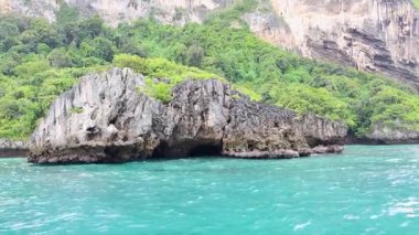 Scenic view of rock island and ocean