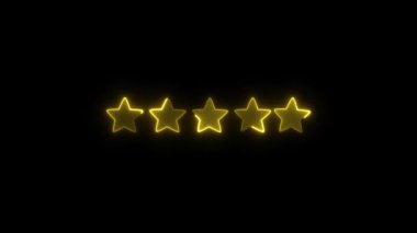 Yellow neon stars animate across a black background, creating a dynamic and luminous visual effect with smooth transitions