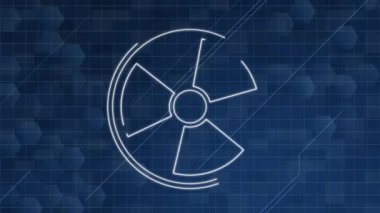 Animated sequence of evolving radiation symbols
