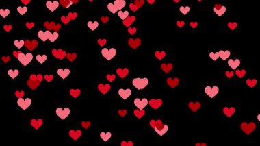 Canlandırılmış kalpler, canlı arka planlara karşı taşar.