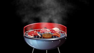 Izgarada dumandan yeşil ekrana geçiş var.