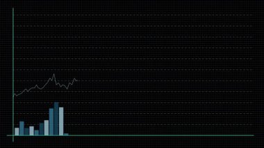 Canlandırılmış çubuk ve çizgi grafiği artan eğilimi gösteriyor